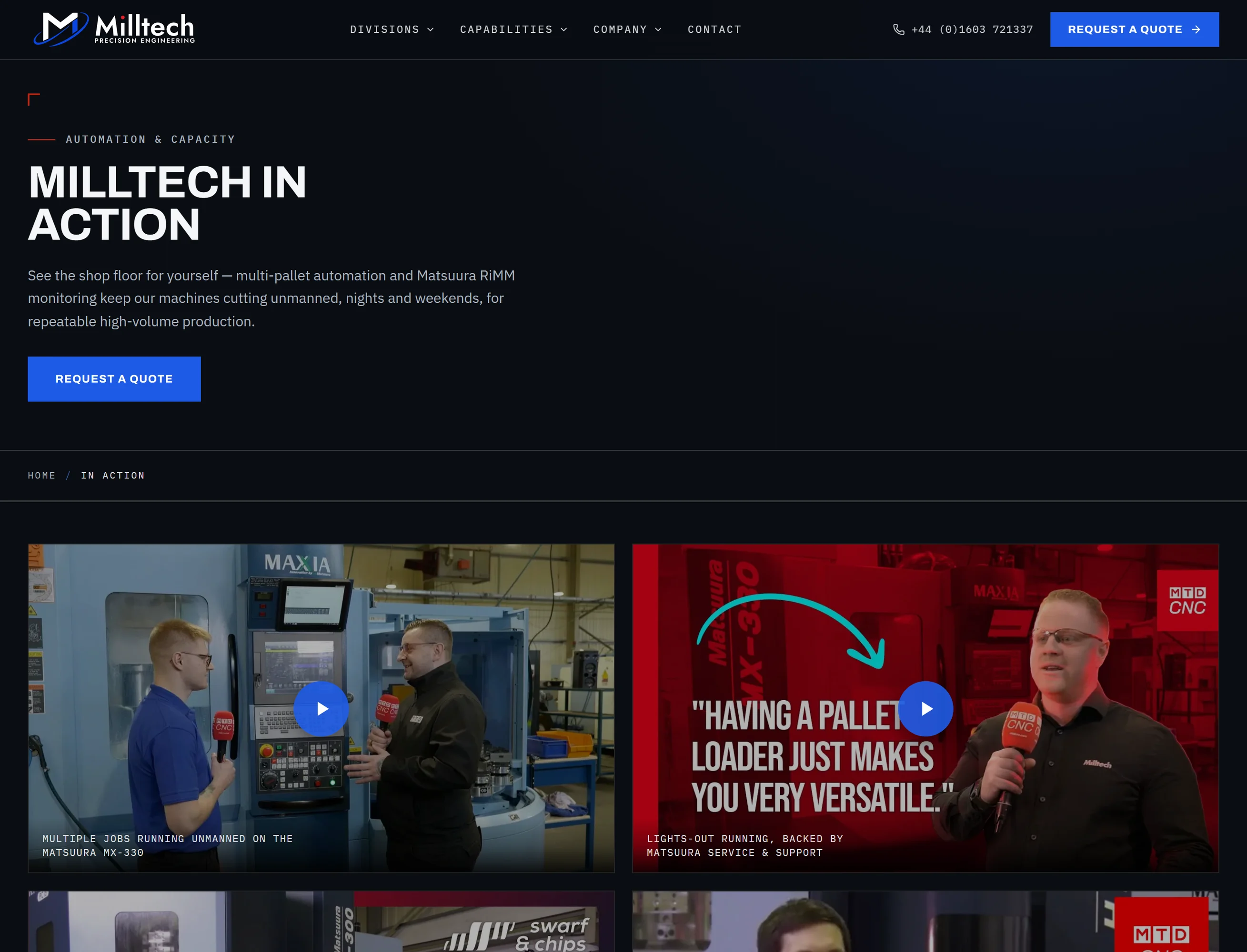 Milltech Precision — The floor, not a stock photo