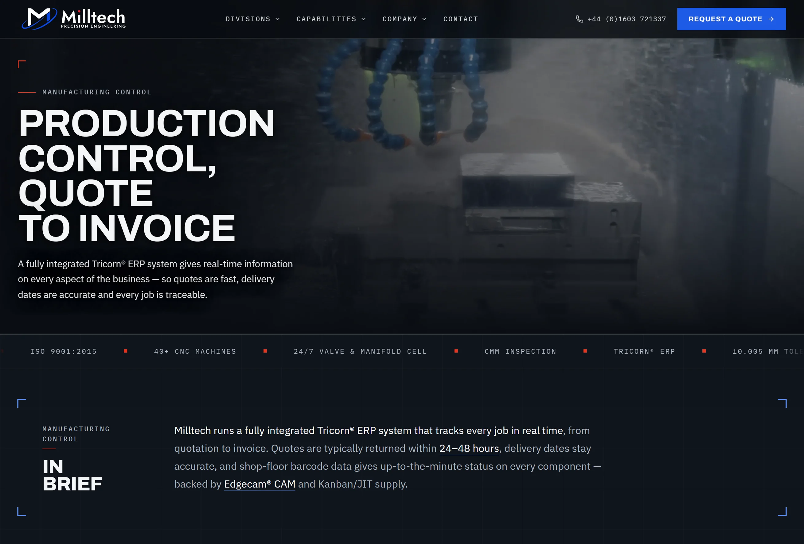 Milltech Precision — Operational maturity, made visible